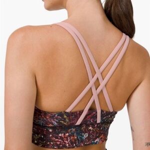 lululemon athletica Women's Colorful Sports Bra with Pink Straps Size 4